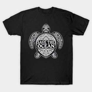 Save The Ocean Sea Turtle Ocean Lover Statement T-Shirt